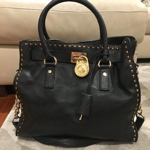 Michael Kors Hamilton Whipped Leather Tote - Black